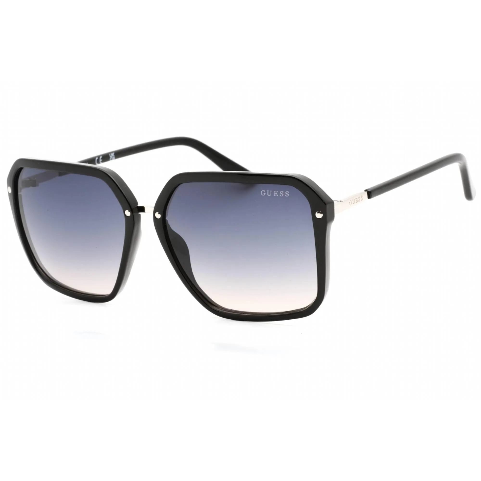 Guess Women's Sunglasses - Gradient Smoke Lens Shiny Black Square Frame | GU7888 01B
