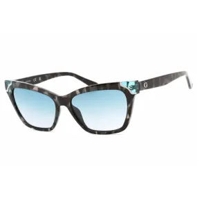 Guess Women's Sunglasses - Turquoise/Grey Plastic Cat Eye Shape Frame | GU7840 89W