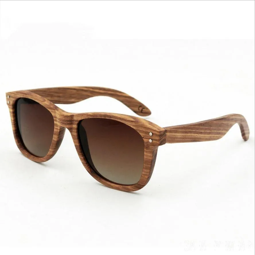 Handmade Retro Wooden frame Sunglasses Polarized  unisex