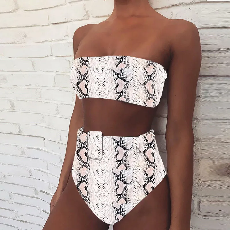 Hot Bright Color High Rise Triangle Tube Bikinis