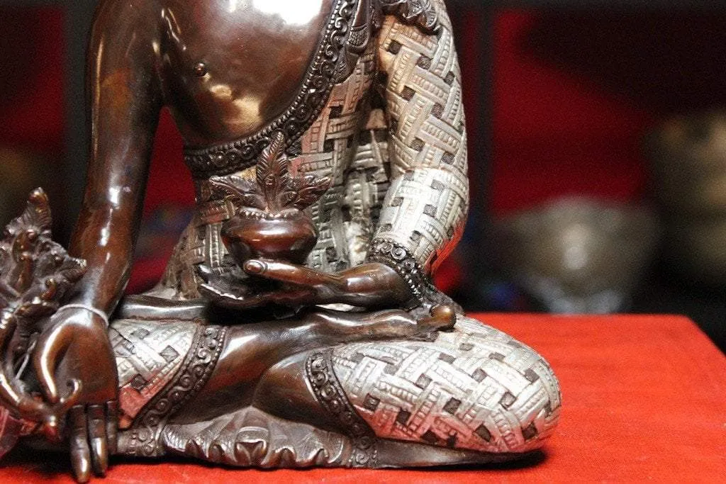 Master Quality Silver Bronze Medicine Buddha Statue