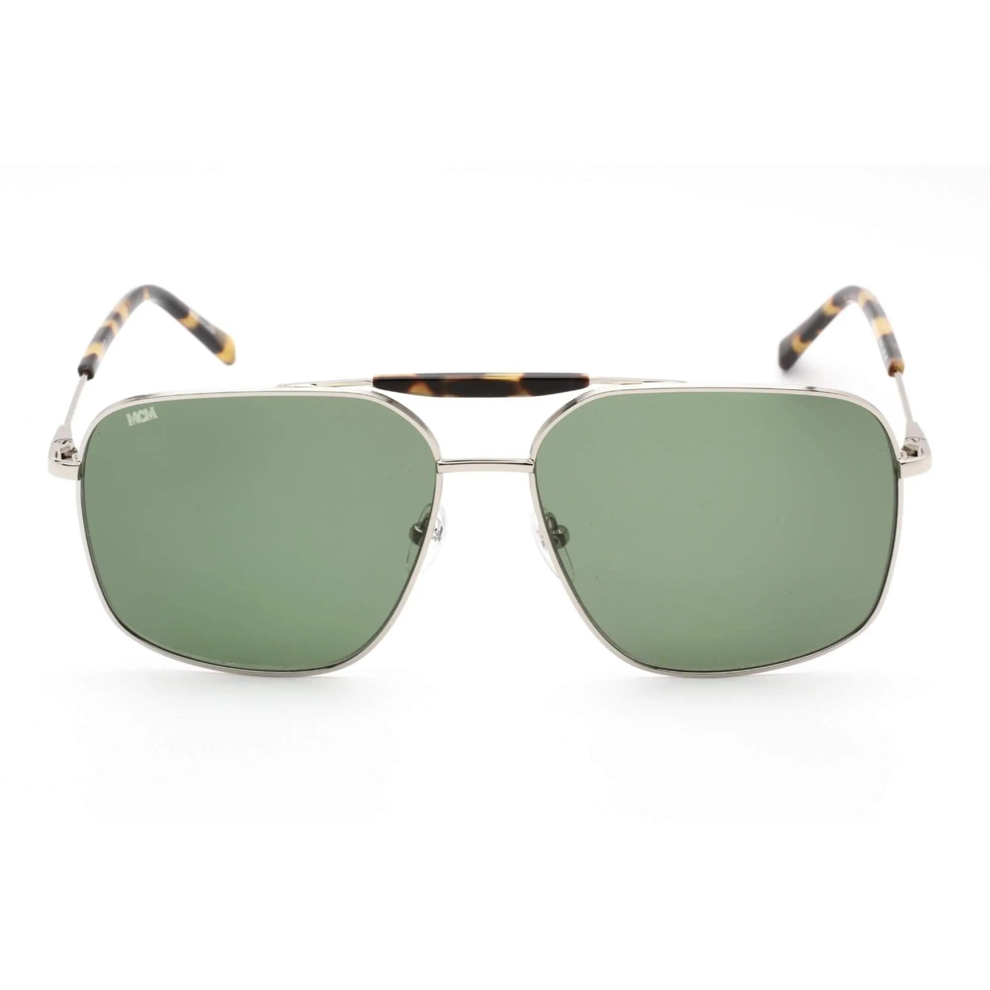 MCM Men's Sunglasses - Green Lens Silver Metal Aviator Shape Frame | MCM161S 045