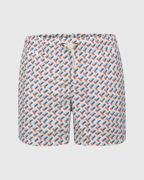 MEANDRO CHIARO SWIMSUIT IN WHITE, RED & BLUE
