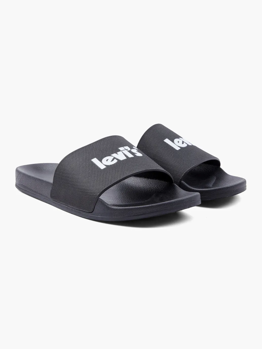 Men's Black Logo Printed Slides