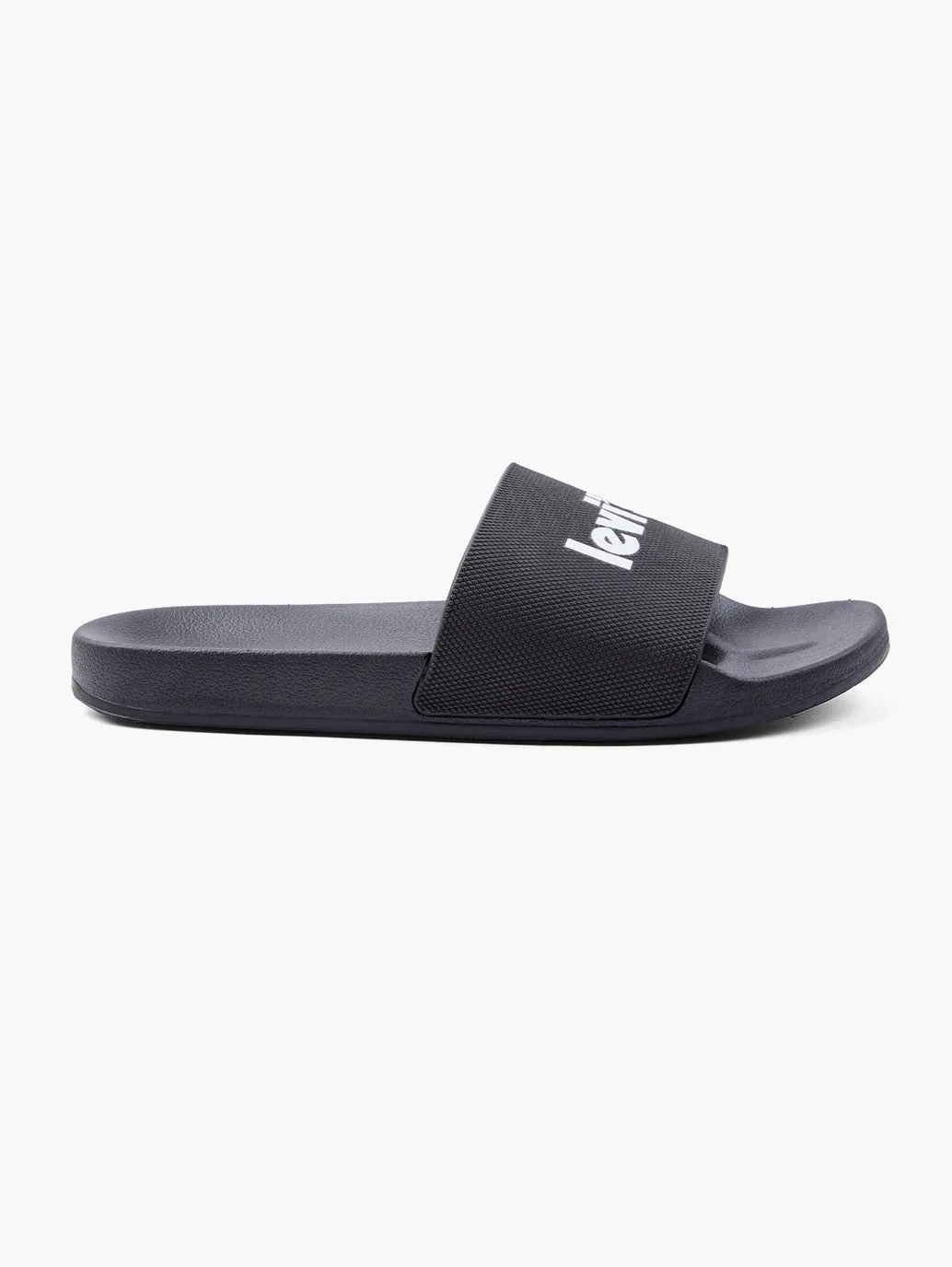 Men's Black Logo Printed Slides