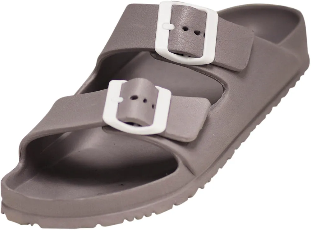 NORTY Women's Indoor Outdoor 2 Strap Adjustable Buckles Slide Sandal