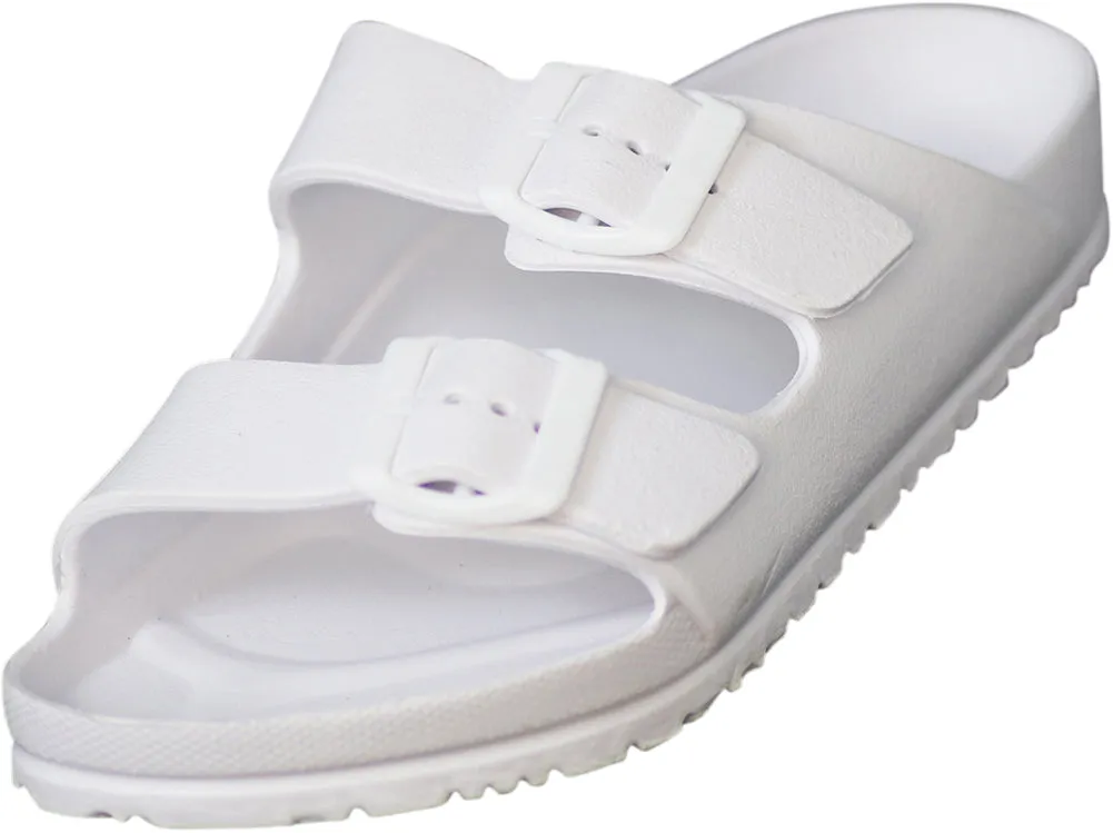 NORTY Women's Indoor Outdoor 2 Strap Adjustable Buckles Slide Sandal