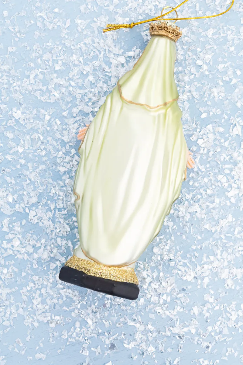 Our Lady Crowned Glass Ornament
