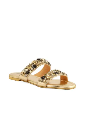 Party Wear Slip On I29257-Golden
