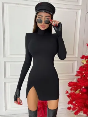 Paula - Robe Avec Manches Longues Basique pour Femme