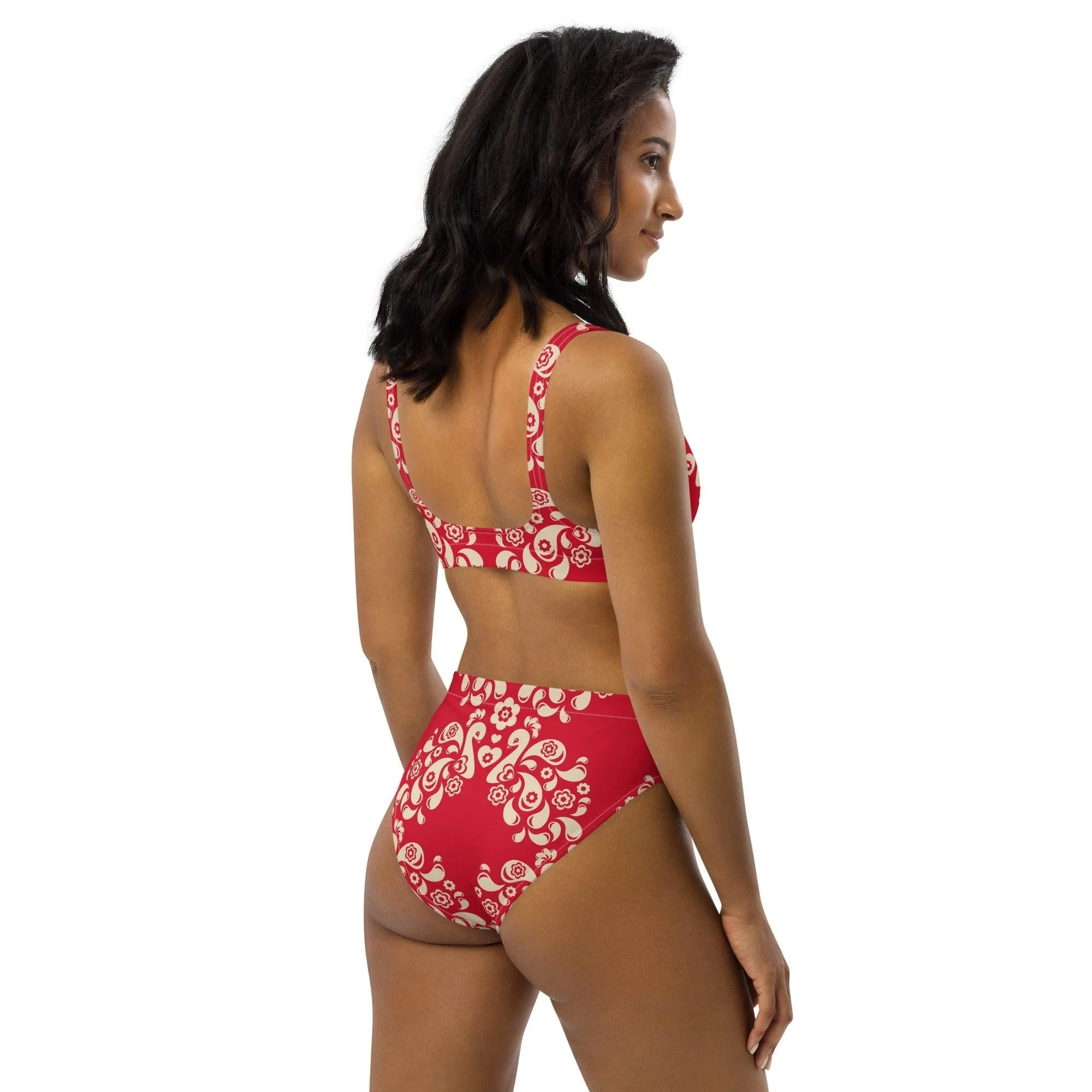 PEACOCK LOVE red - Bikinis made of recycled material