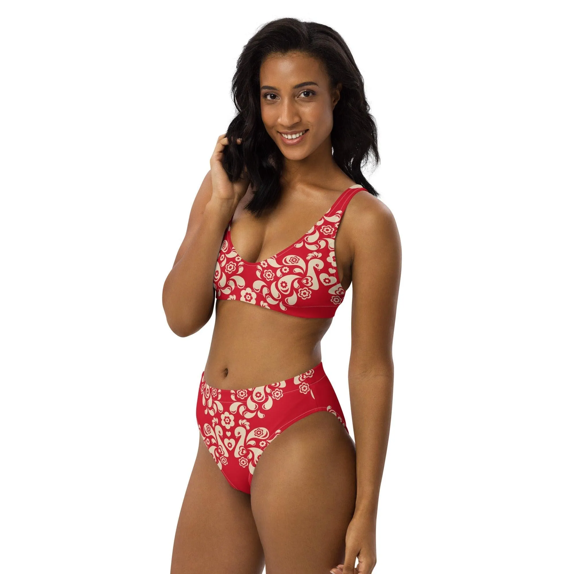 PEACOCK LOVE red - Bikinis made of recycled material