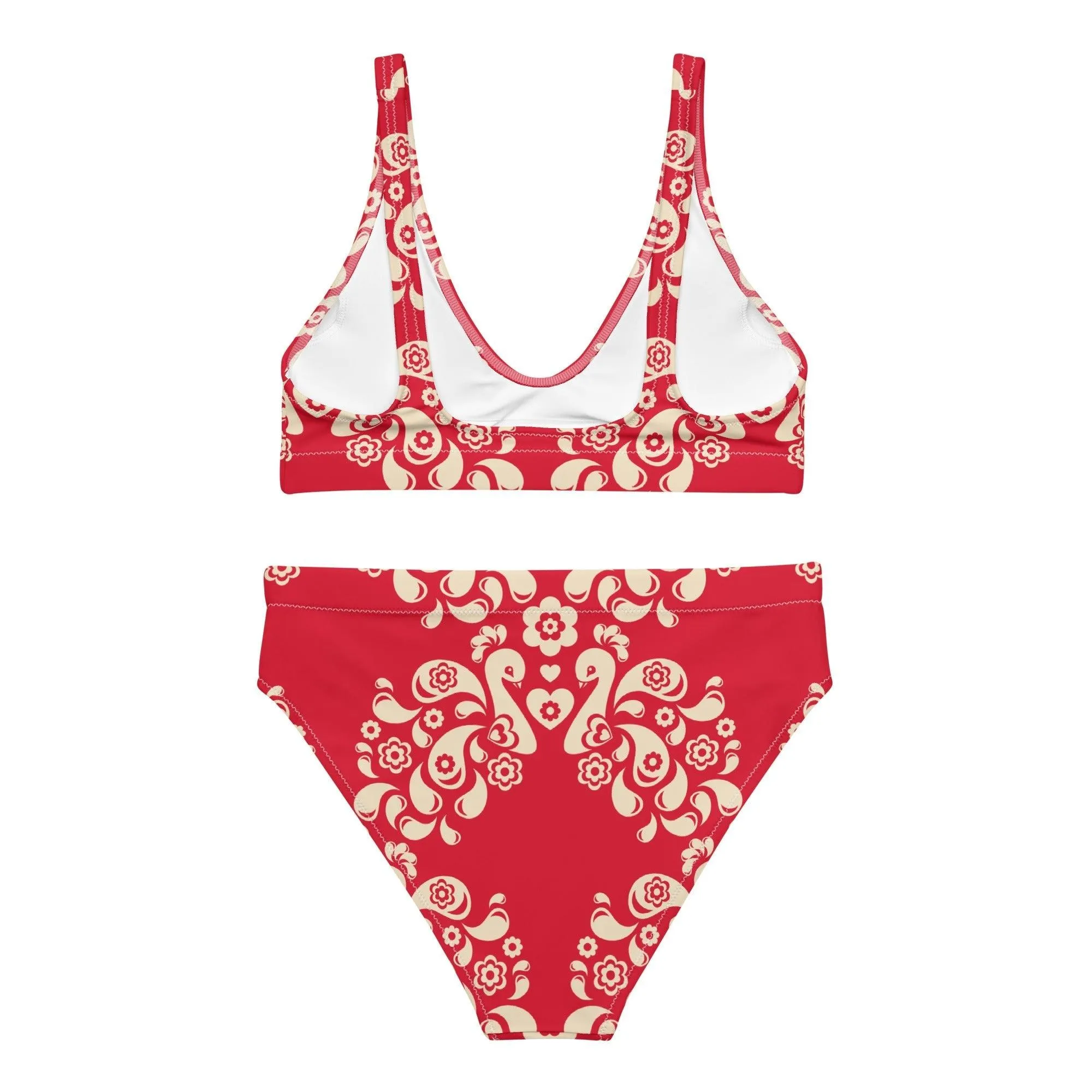 PEACOCK LOVE red - Bikinis made of recycled material