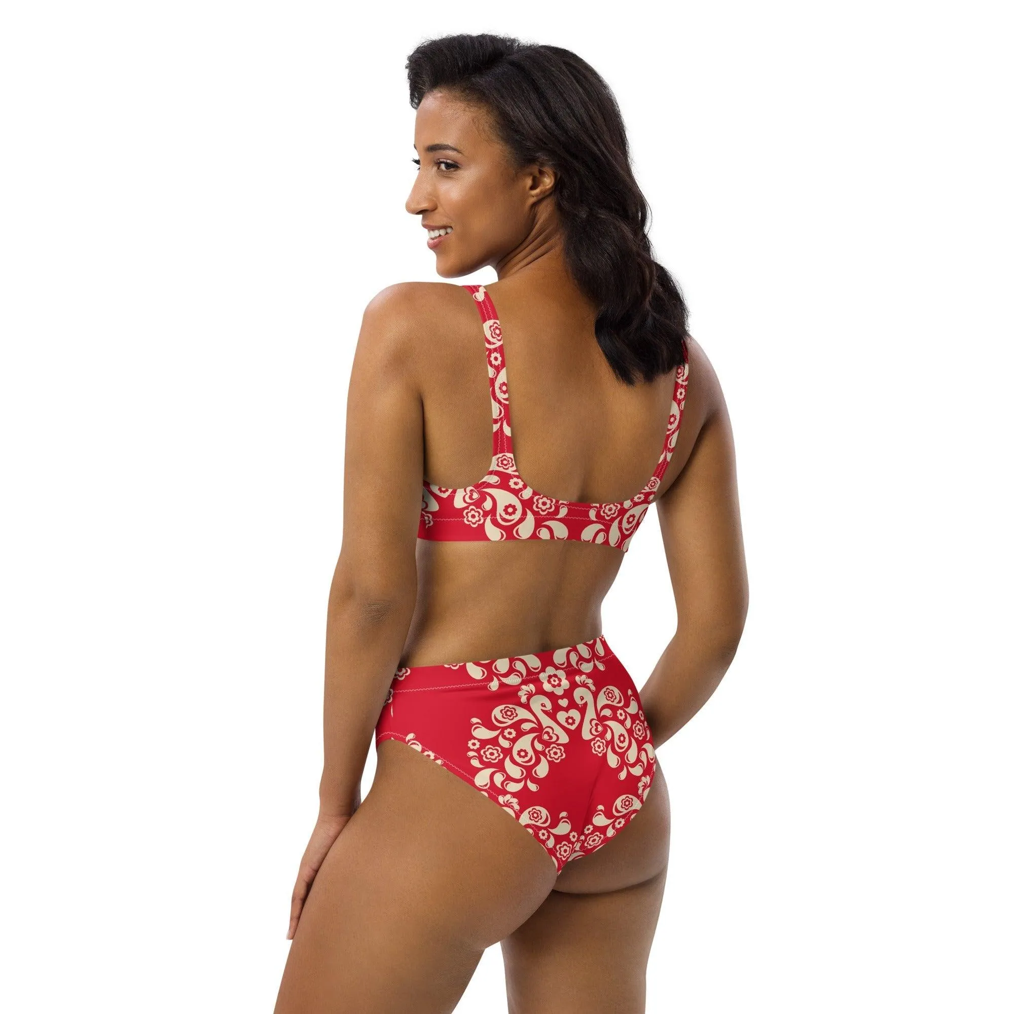 PEACOCK LOVE red - Bikinis made of recycled material