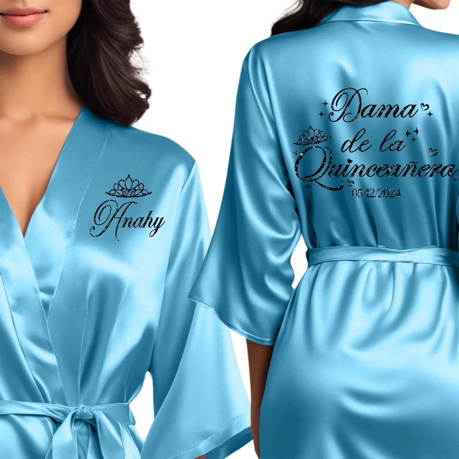 Personalized Ocean blue Mis Quince Años Robes
