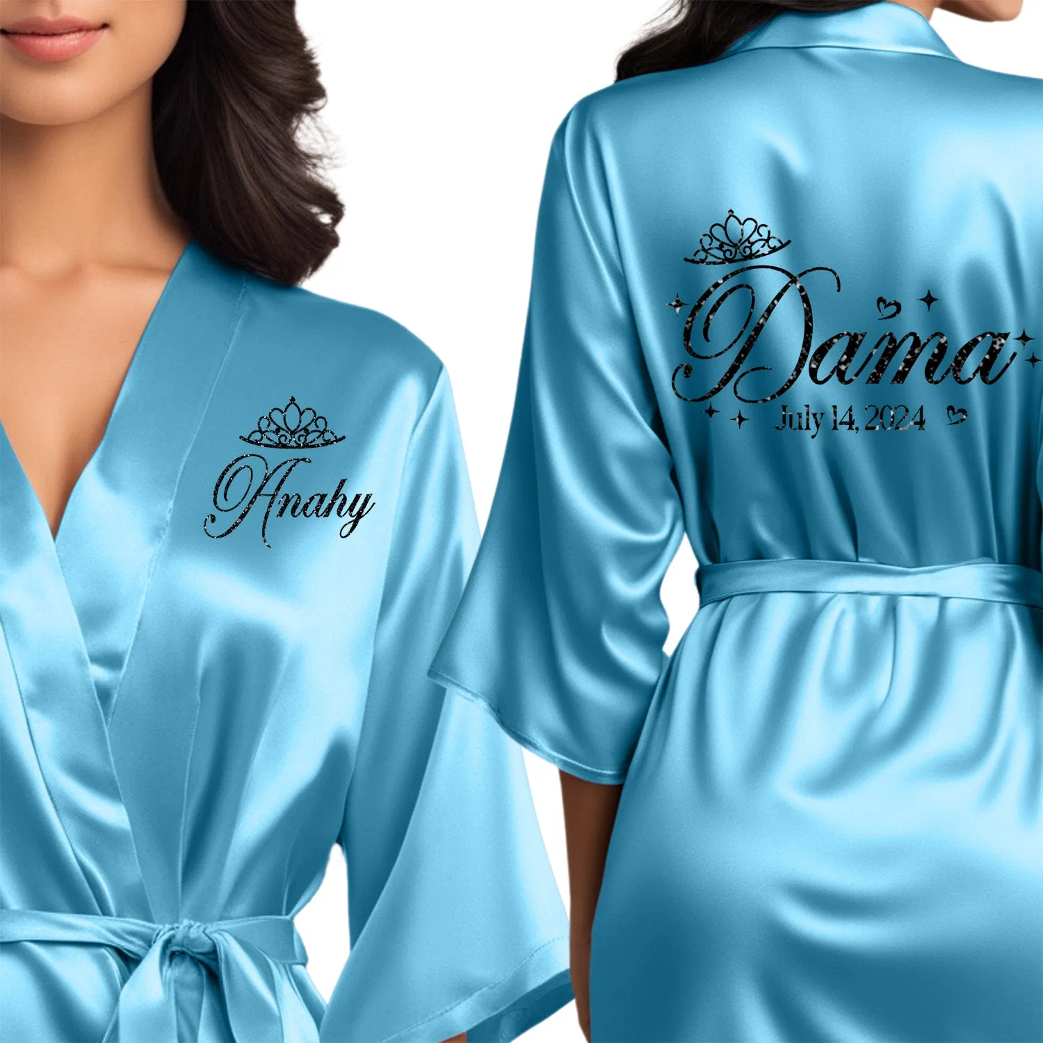 Personalized Ocean blue Mis Quince Años Robes