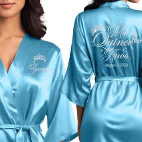 Personalized Ocean blue Mis Quince Años Robes