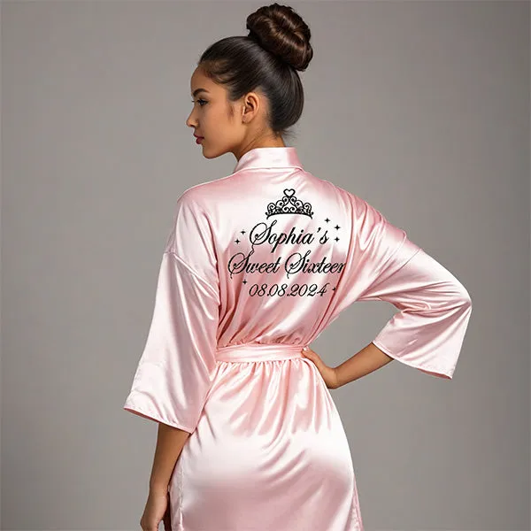 Personalized Sweet Sixteen Robe and Slipper Set