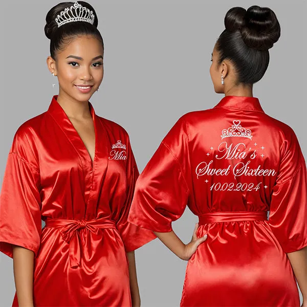 Personalized Sweet Sixteen Robe and Slipper Set