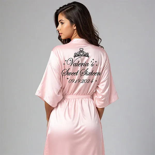 Personalized Sweet Sixteen Robe and Slipper Set