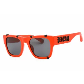 Philipp Plein Unisex Sunglasses - Orange Plastic Frame Grey Lens | SPP042W V47F