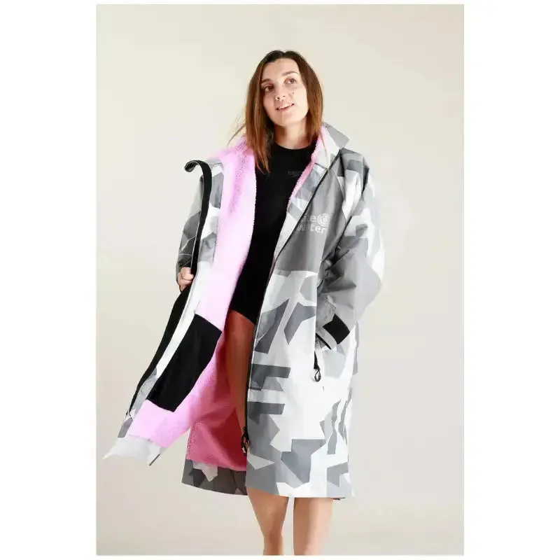 Post Swimming Unisex Robe | Arctic Camo Pink Hard Shell Robe