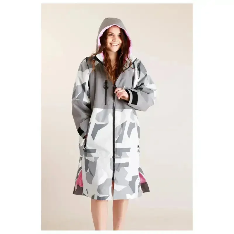 Post Swimming Unisex Robe | Arctic Camo Pink Hard Shell Robe