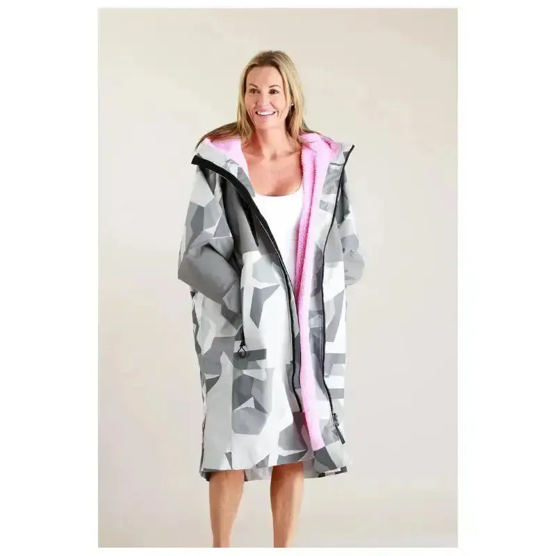 Post Swimming Unisex Robe | Arctic Camo Pink Hard Shell Robe
