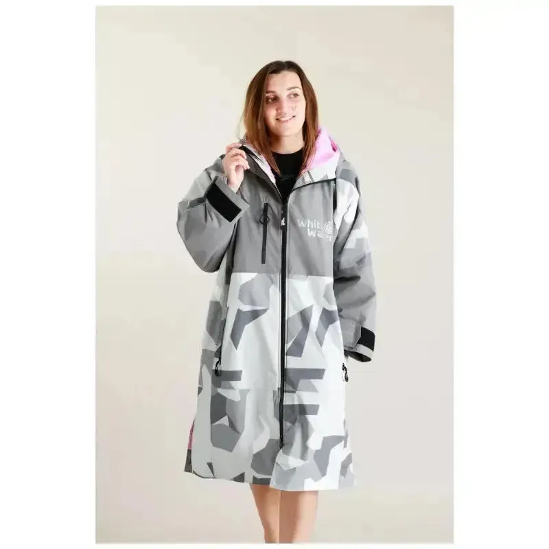 Post Swimming Unisex Robe | Arctic Camo Pink Hard Shell Robe