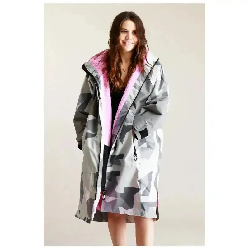 Post Swimming Unisex Robe | Arctic Camo Pink Hard Shell Robe