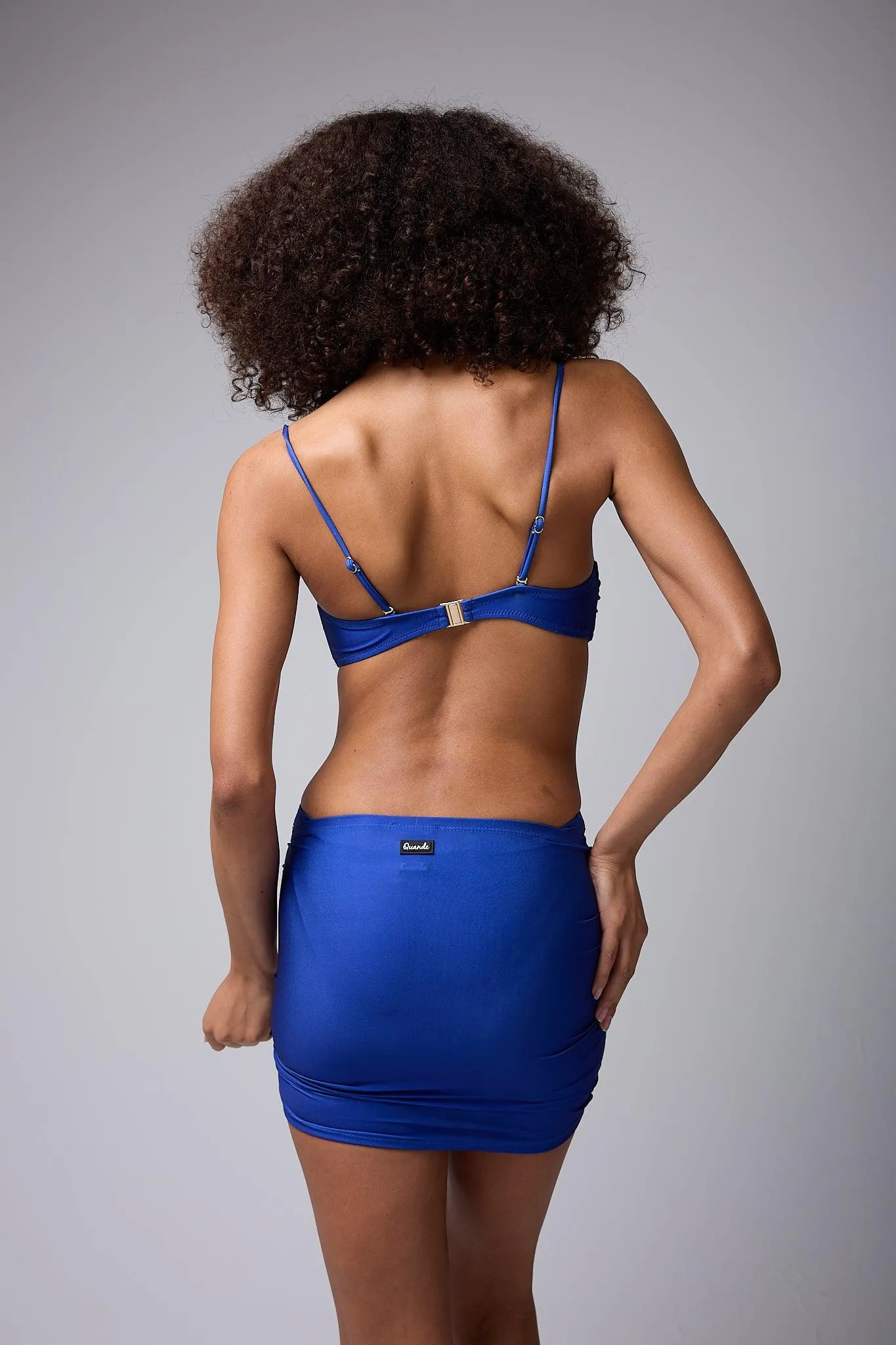 QN Shirred Mini Skirt Blue