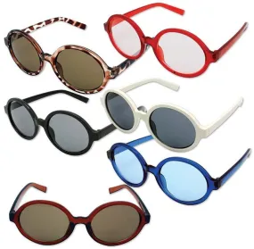 retro style sunglasses with round frames Case of 72