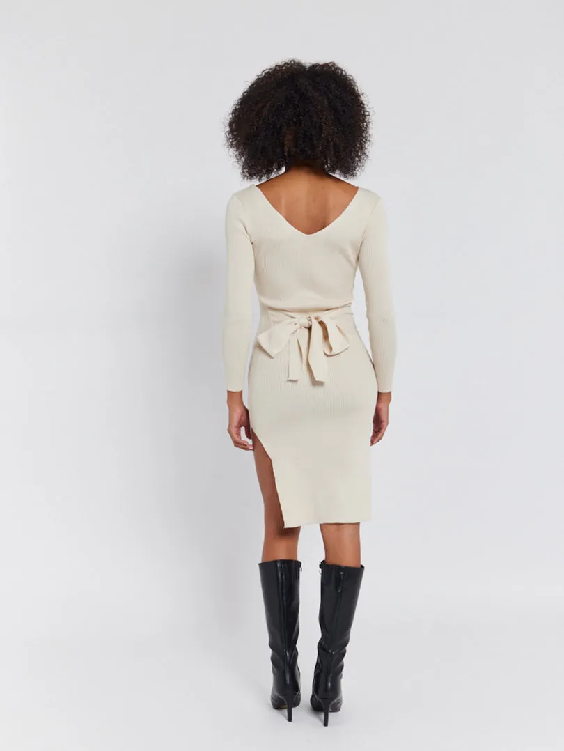Robe en maille fendue