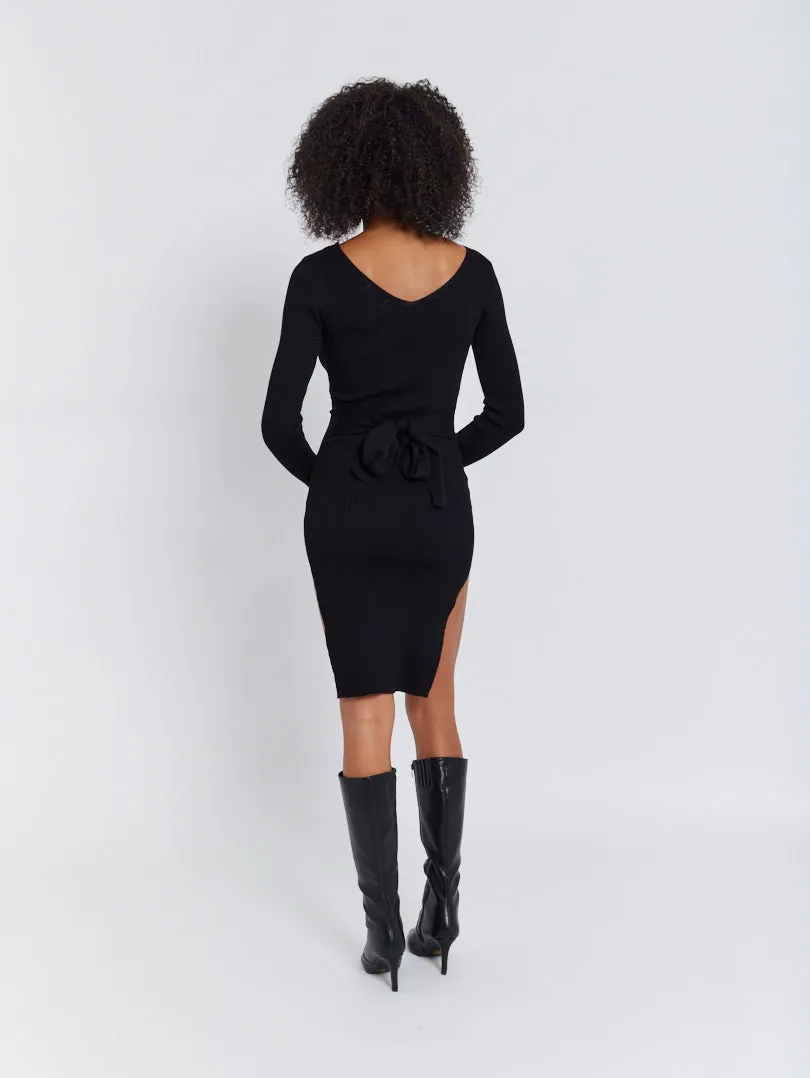 Robe en maille fendue