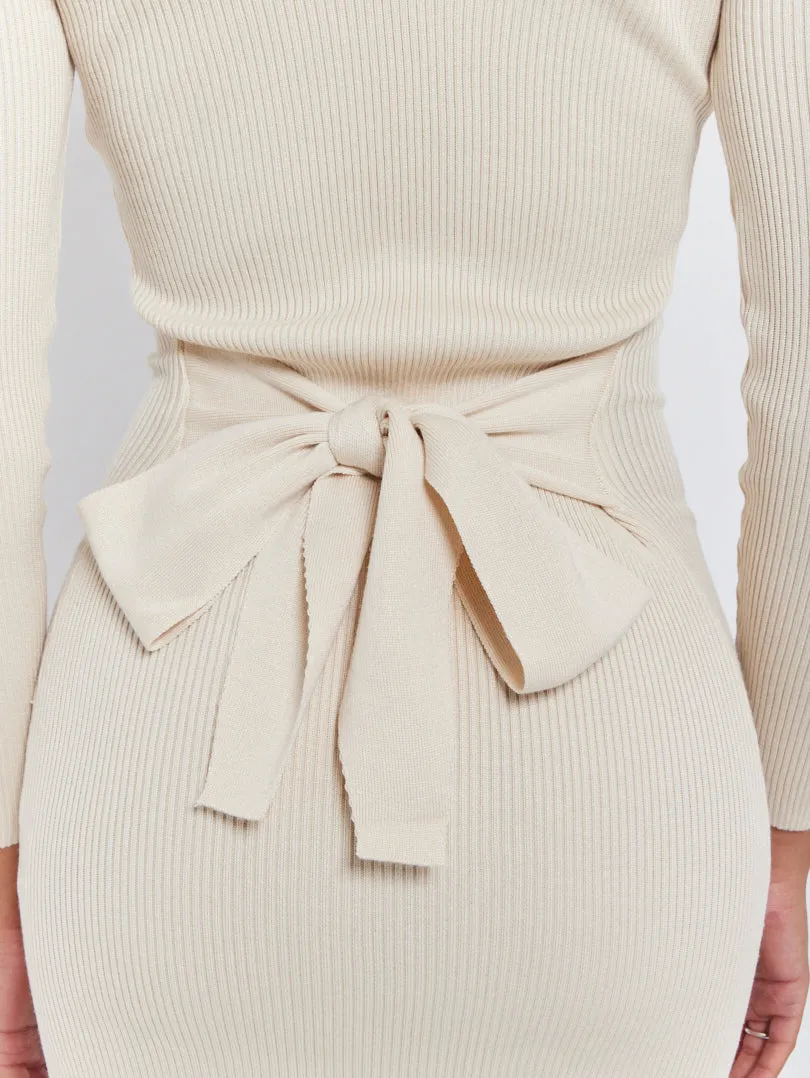 Robe en maille fendue