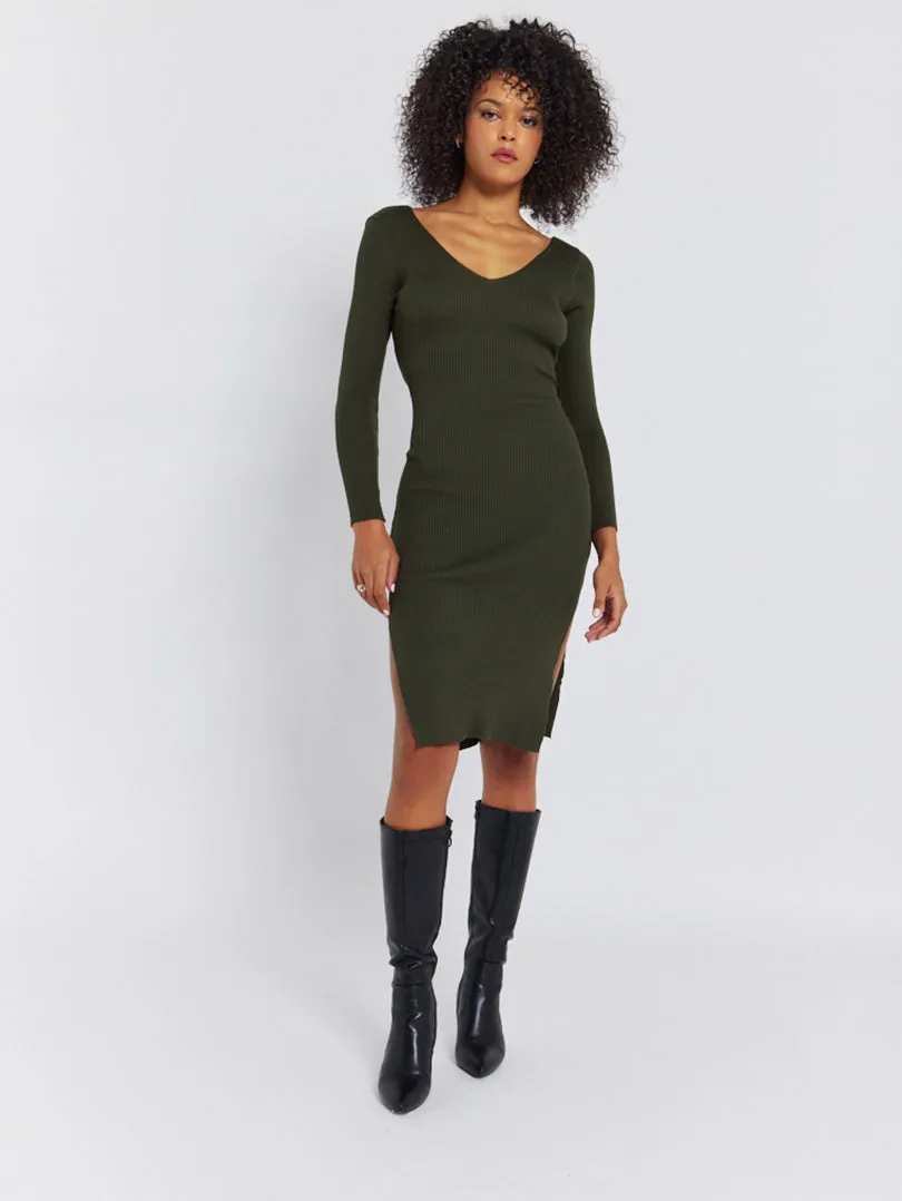 Robe en maille fendue