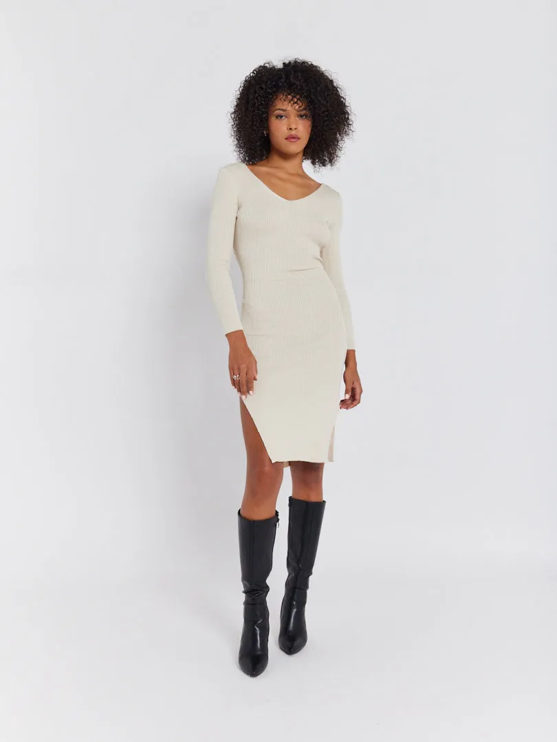 Robe en maille fendue