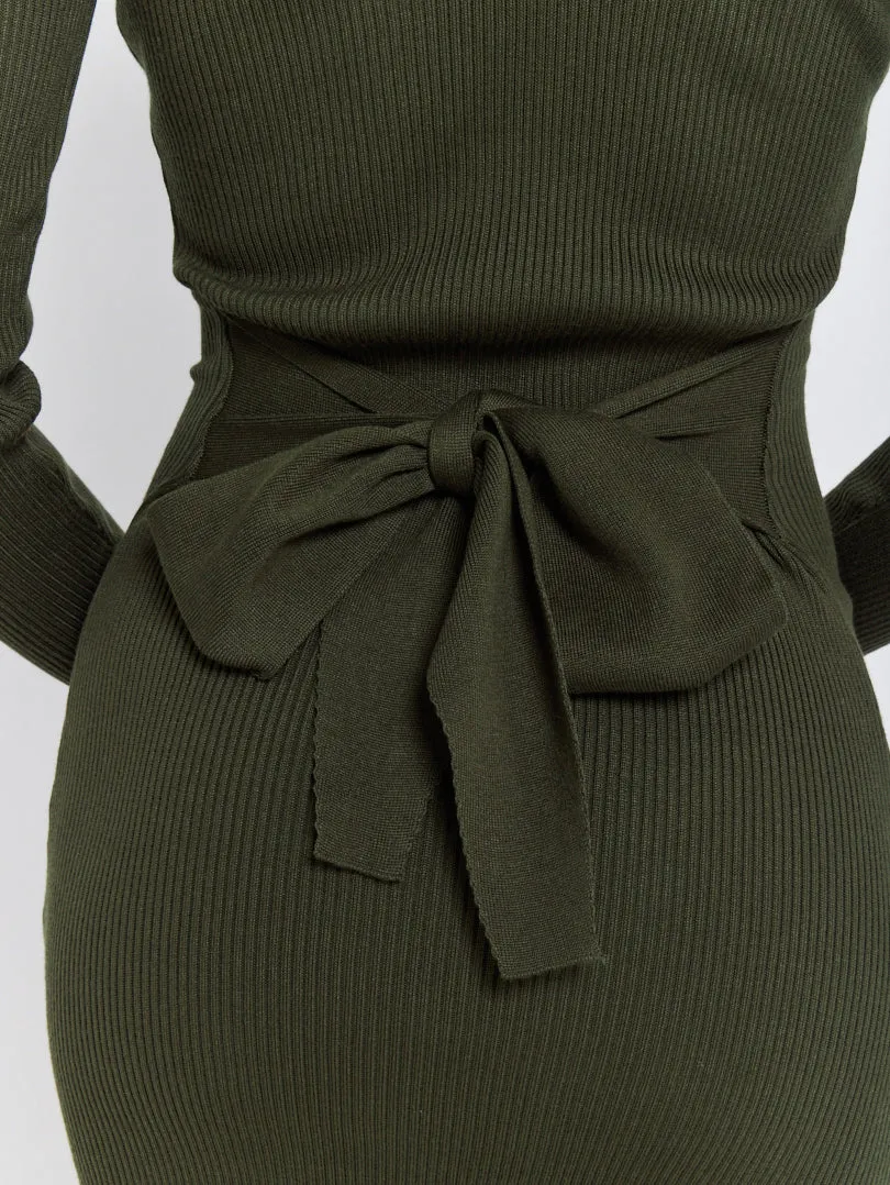 Robe en maille fendue