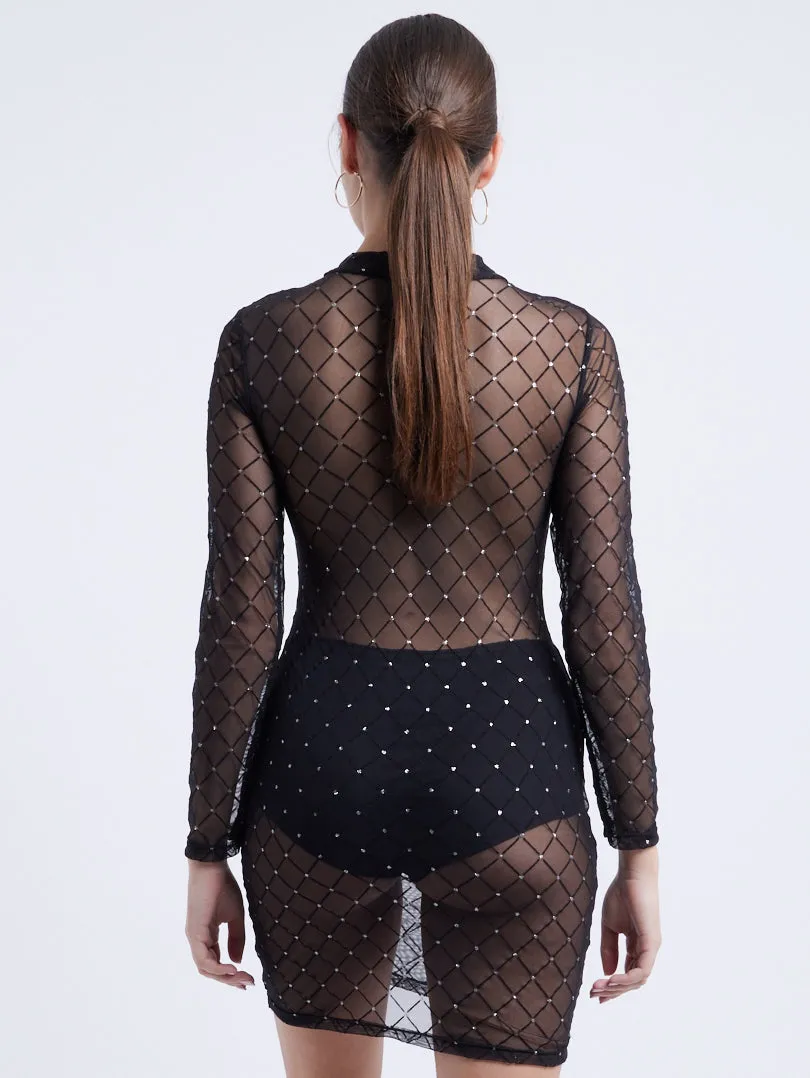 Robe graphique transparente