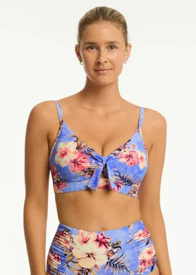 Sea Level Blue Hawaii Twist Bandeau Bikini Top