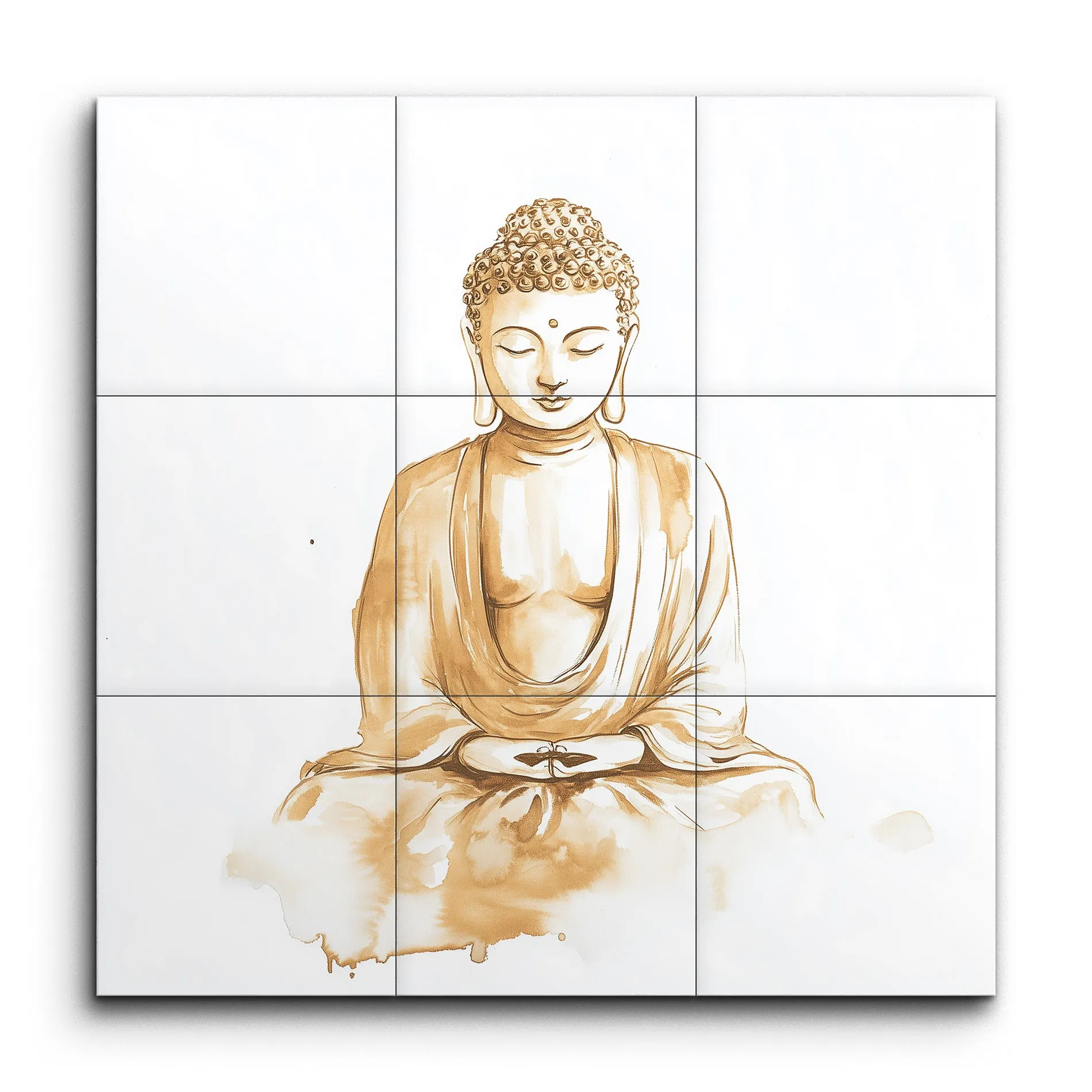 Serene Sepia Buddha: Meditative Harmony Artwork