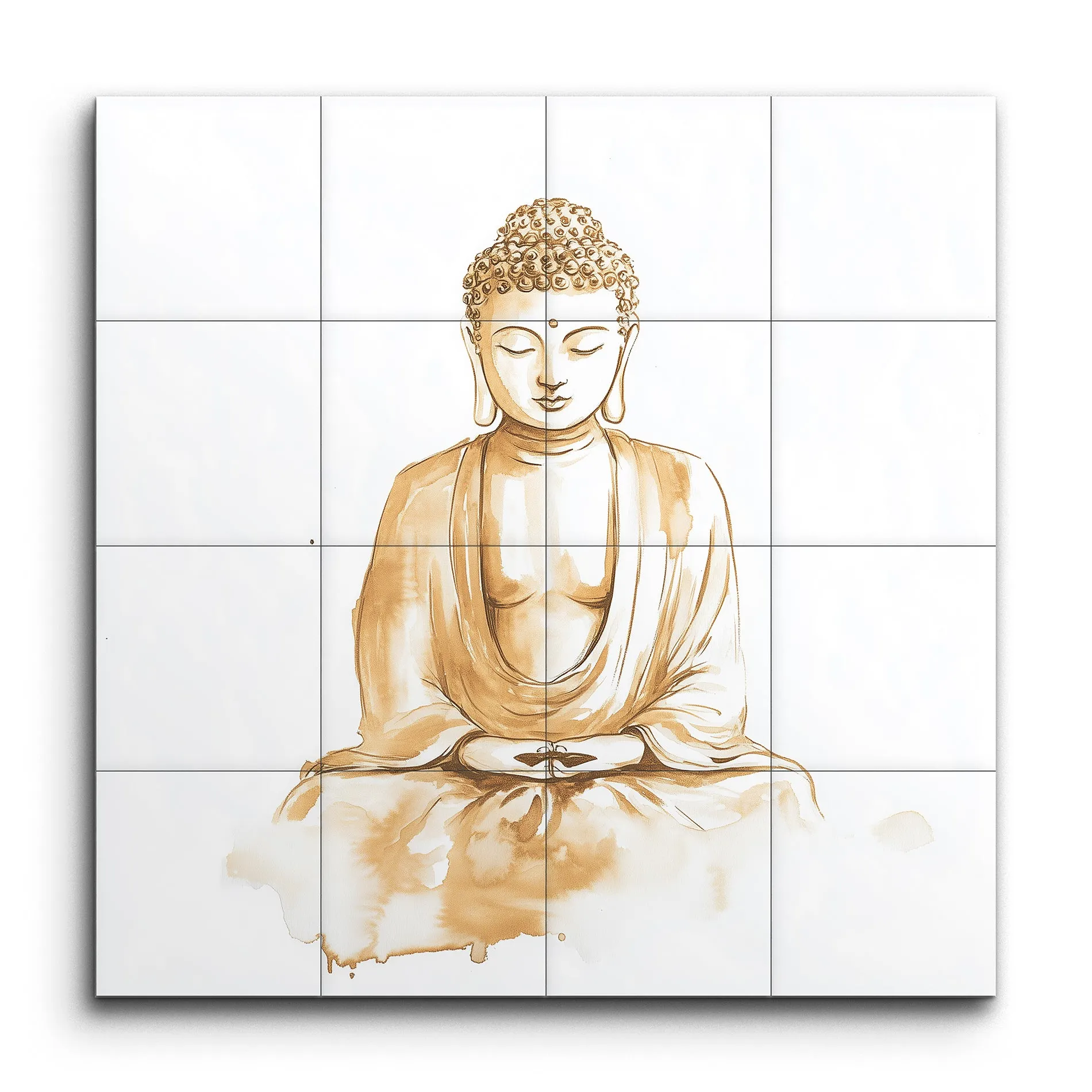 Serene Sepia Buddha: Meditative Harmony Artwork