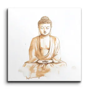 Serene Sepia Buddha: Meditative Harmony Artwork