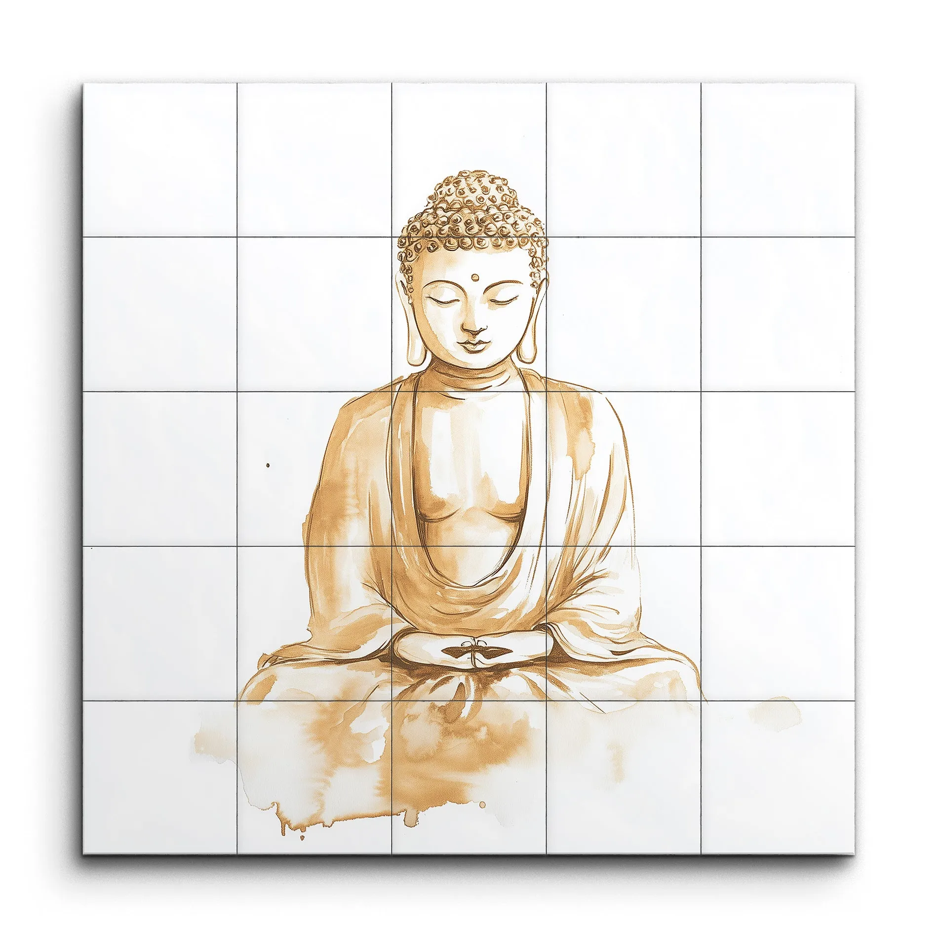 Serene Sepia Buddha: Meditative Harmony Artwork