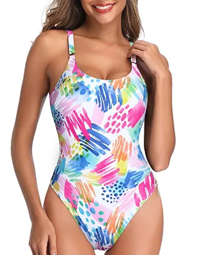 Sexy Slimming Criss Cross One Piece Swimsuit-Colorblock