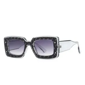 Square Retro Sunglasses Women Grey