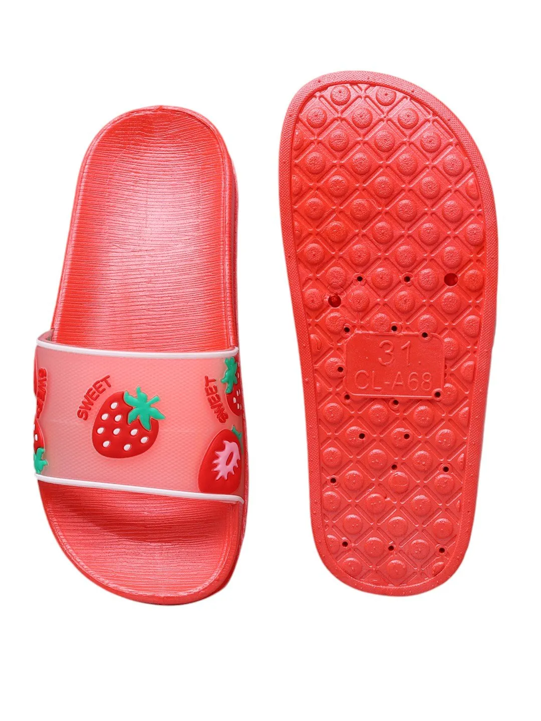 Strawberry Delight Fashion Slides - Vibrant Red