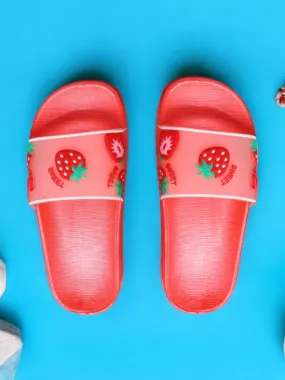 Strawberry Delight Fashion Slides - Vibrant Red