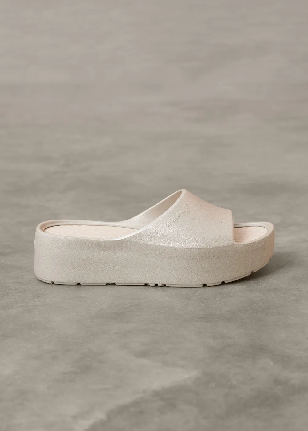SUNSHINE GLITTER PLATFORM SLIDE - CHAMPAGNE