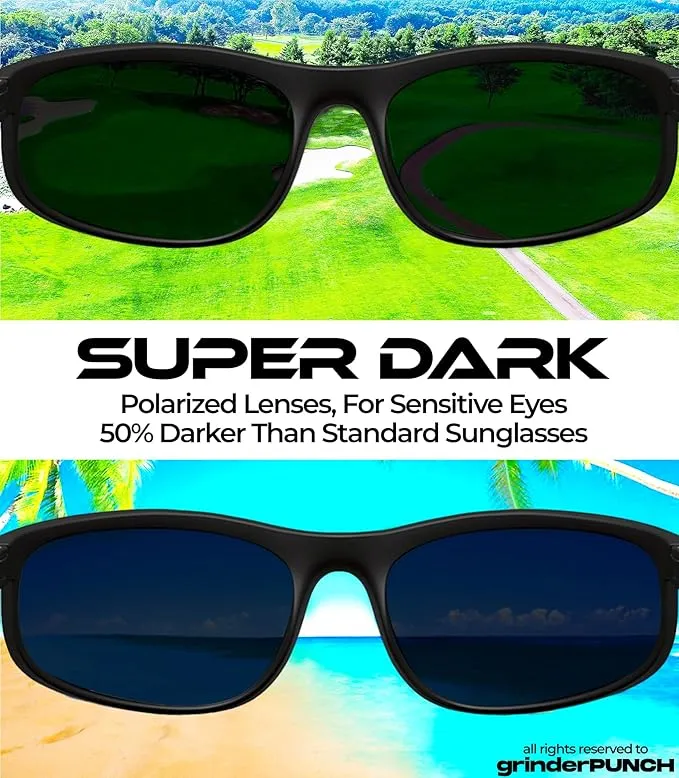 Super Dark Polarized Black Sunglasses Matte Frame/Superdark Lens